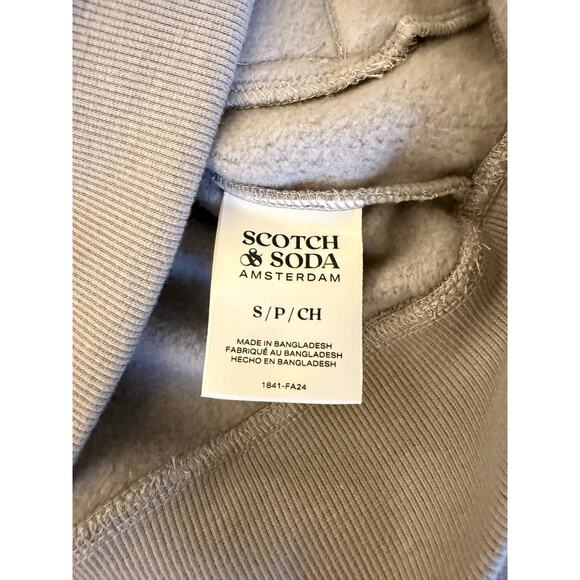 Scotch & Soda Gray Pullover Hoodie Unisex XL Black Embroidered Front & Back Sm - Picture 6 of 8